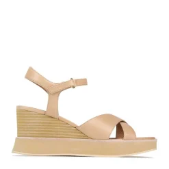 JUN LEATHER WEDGE SANDALS><noscript><img width=