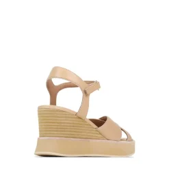 JUN LEATHER WEDGE SANDALS><noscript><img width=