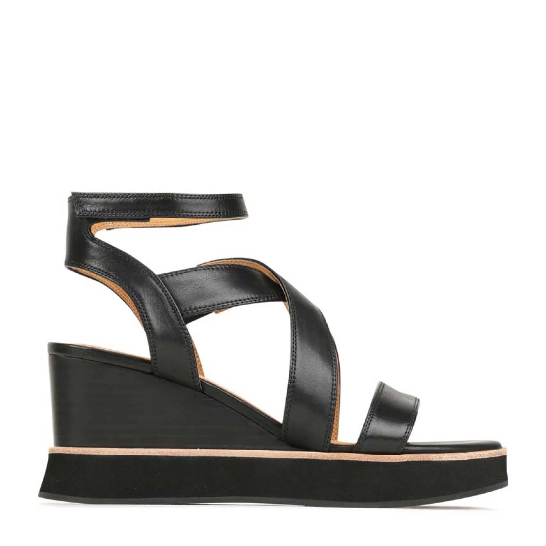 JUNI LEATHER STRAPPY WEDGE SANDALS>EOS Footwear Sale