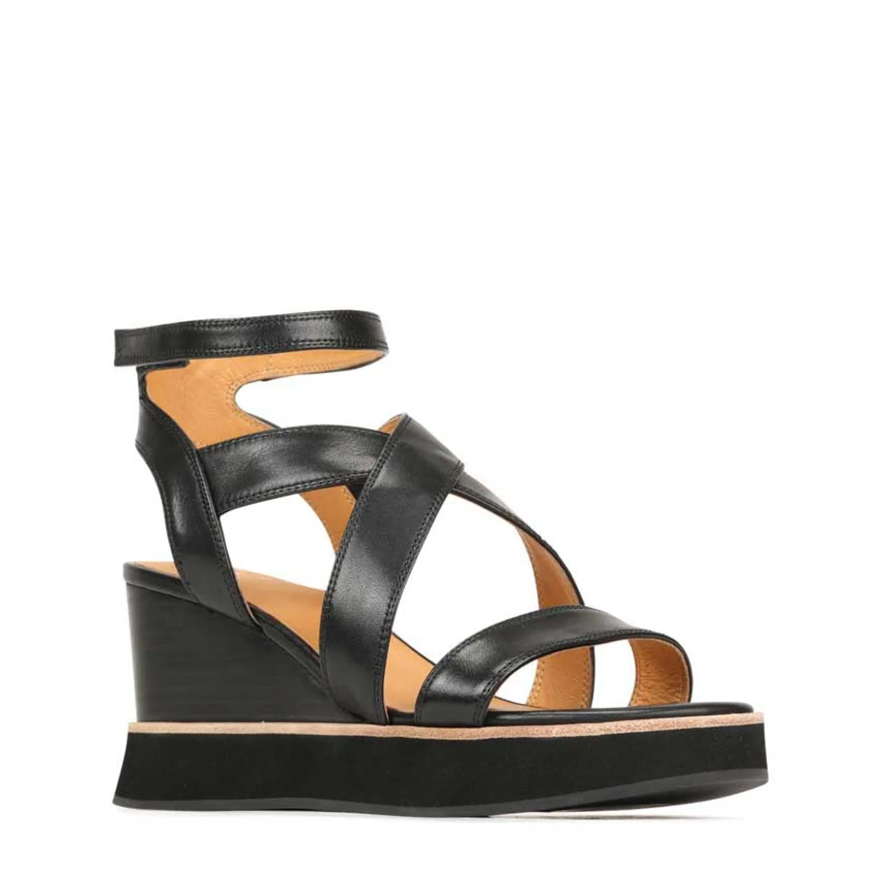 JUNI LEATHER STRAPPY WEDGE SANDALS>EOS Footwear Sale