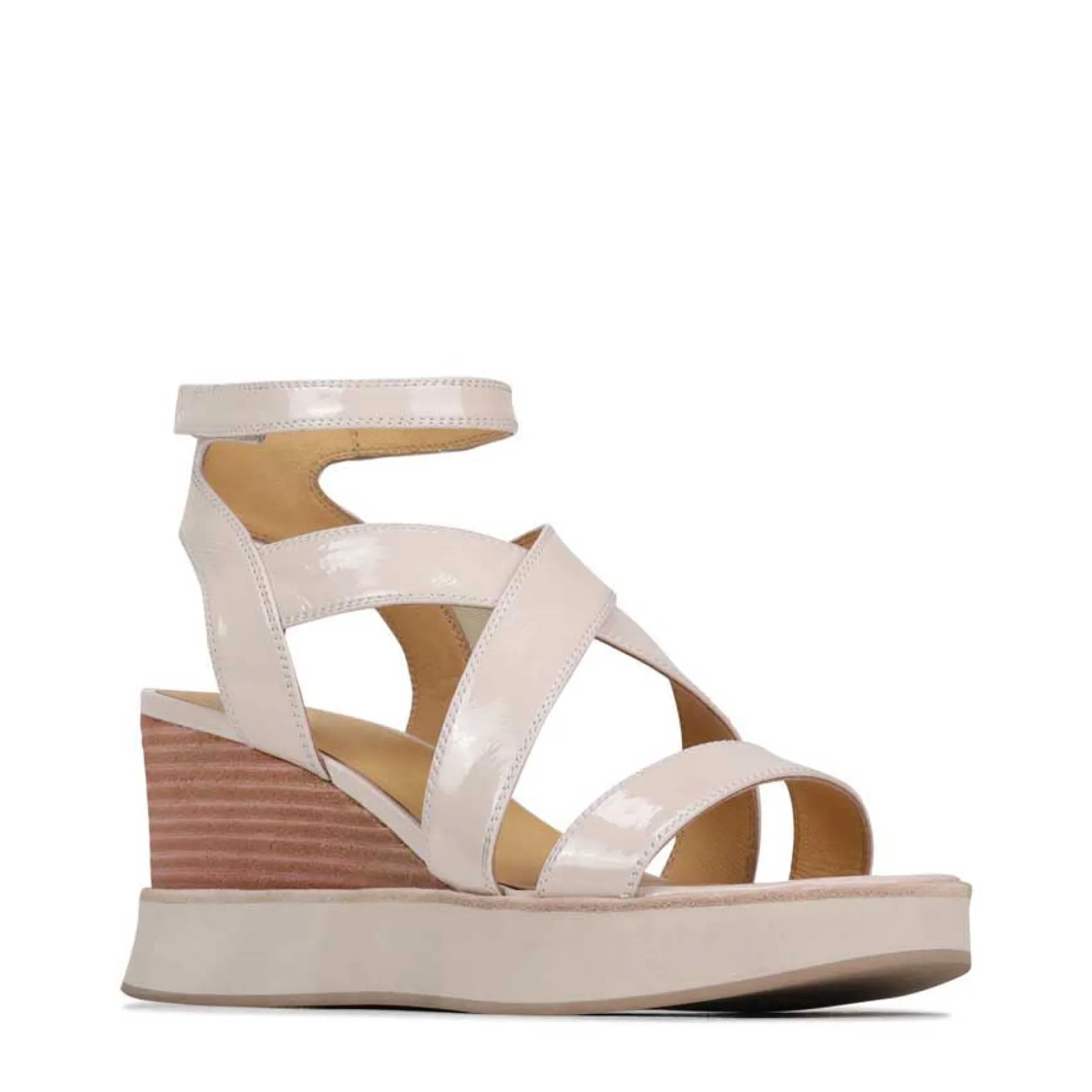 JUNI LEATHER STRAPPY WEDGE SANDALS>EOS Footwear Sale