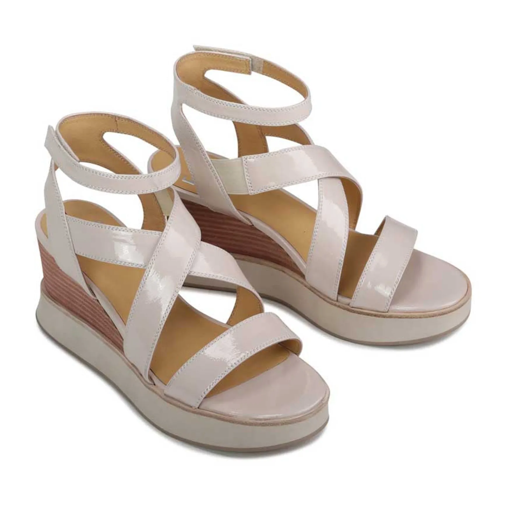 JUNI LEATHER STRAPPY WEDGE SANDALS>EOS Footwear Sale