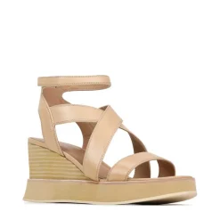 JUNI LEATHER STRAPPY WEDGE SANDALS><noscript><img width=
