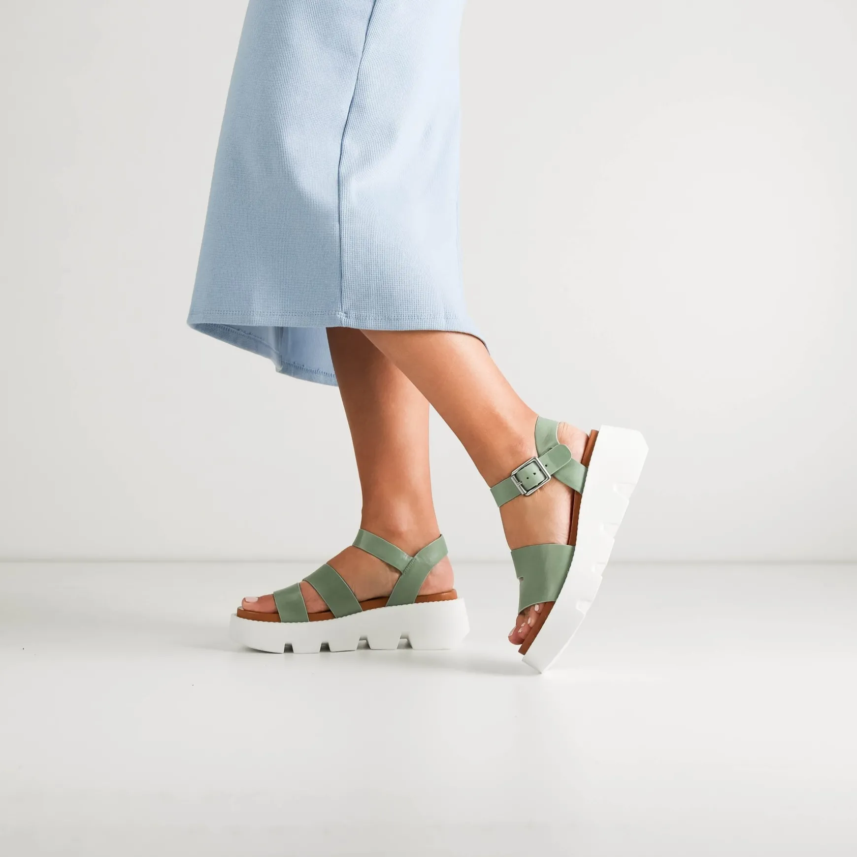KAILA ANKLE STRAP WEDGE SANDALS LEATHER>EOS Footwear Best Sale