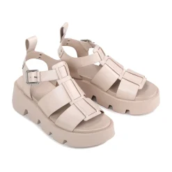 KAILAN LEATHER PLATFORM SANDALS><noscript><img width=