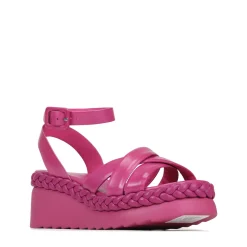 MELANA LEATHER WEDGE SANDALS><noscript><img width=