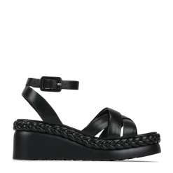 MELANA LEATHER WEDGE SANDALS><noscript><img width=