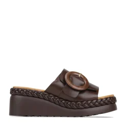 MENA LEATHR WEDGE SLIDE SANDALS><noscript><img width=