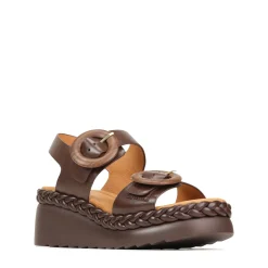 MENORCA LEATHER WEDGE SANDALS><noscript><img width=
