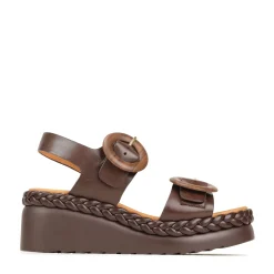 MENORCA LEATHER WEDGE SANDALS><noscript><img width=
