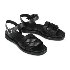 ORIGAMI LEATHER SLIDE SANDALS><noscript><img width=