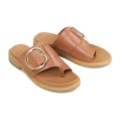 ORN LEATHER SLIDE SANDALS><noscript><img width=