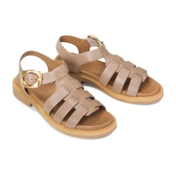 ORNAMENT LEATHER SANDALS><noscript><img width=