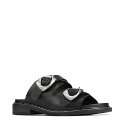 ORNATE SLIDE SANDALS LEATHER><noscript><img width=