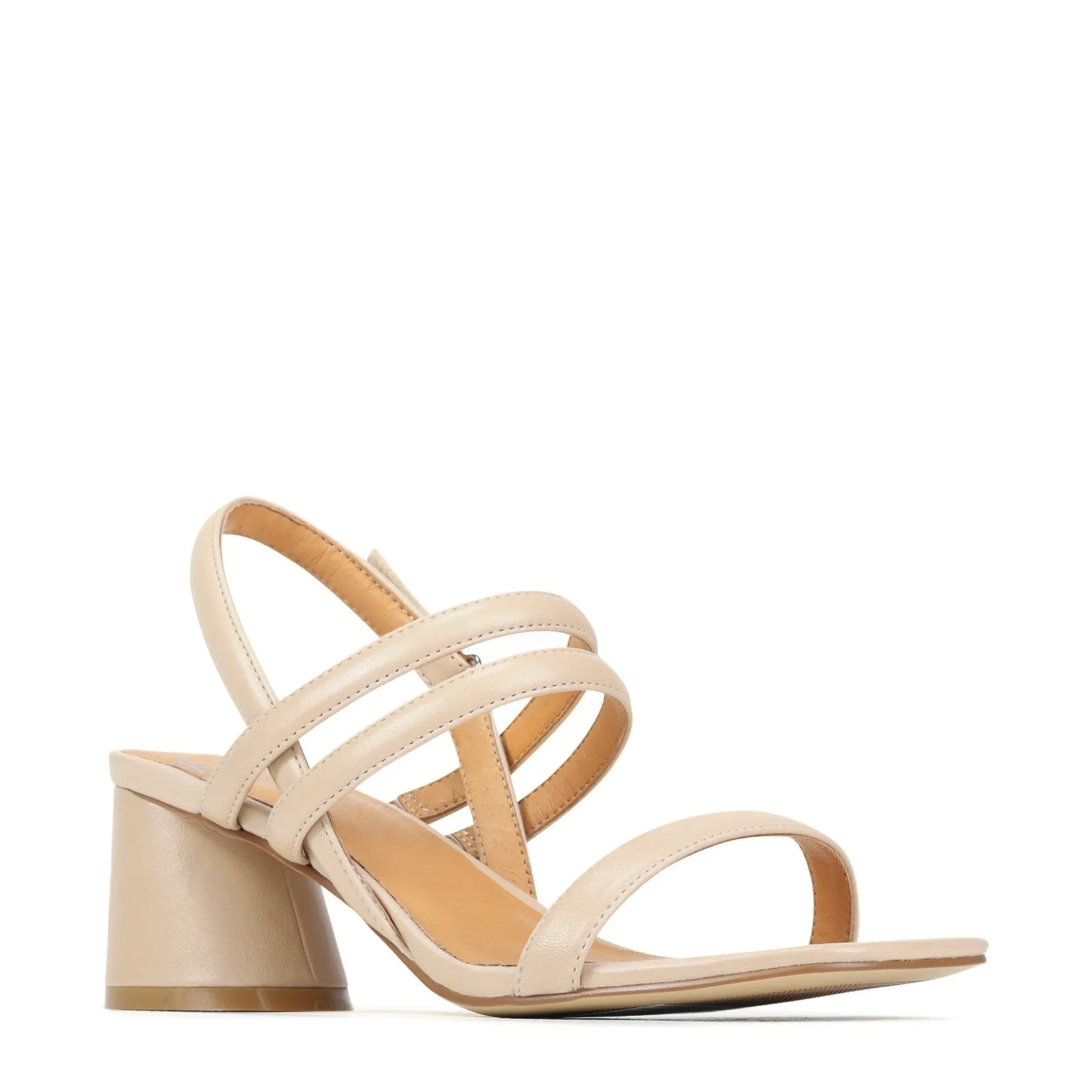 PETELLA LEATHER BLOCK HEEL SANDALS>EOS Footwear Best Sale