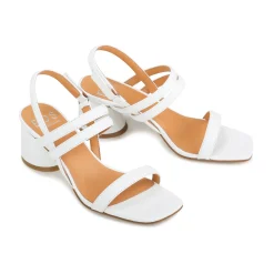 PETELLA LEATHER BLOCK HEEL SANDALS><noscript><img width=