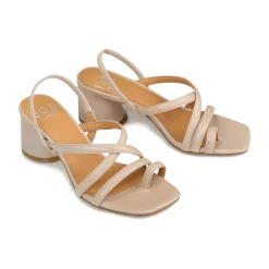PETICE LEATHER BLOCK HEEL SANDALS>EOS Footwear New