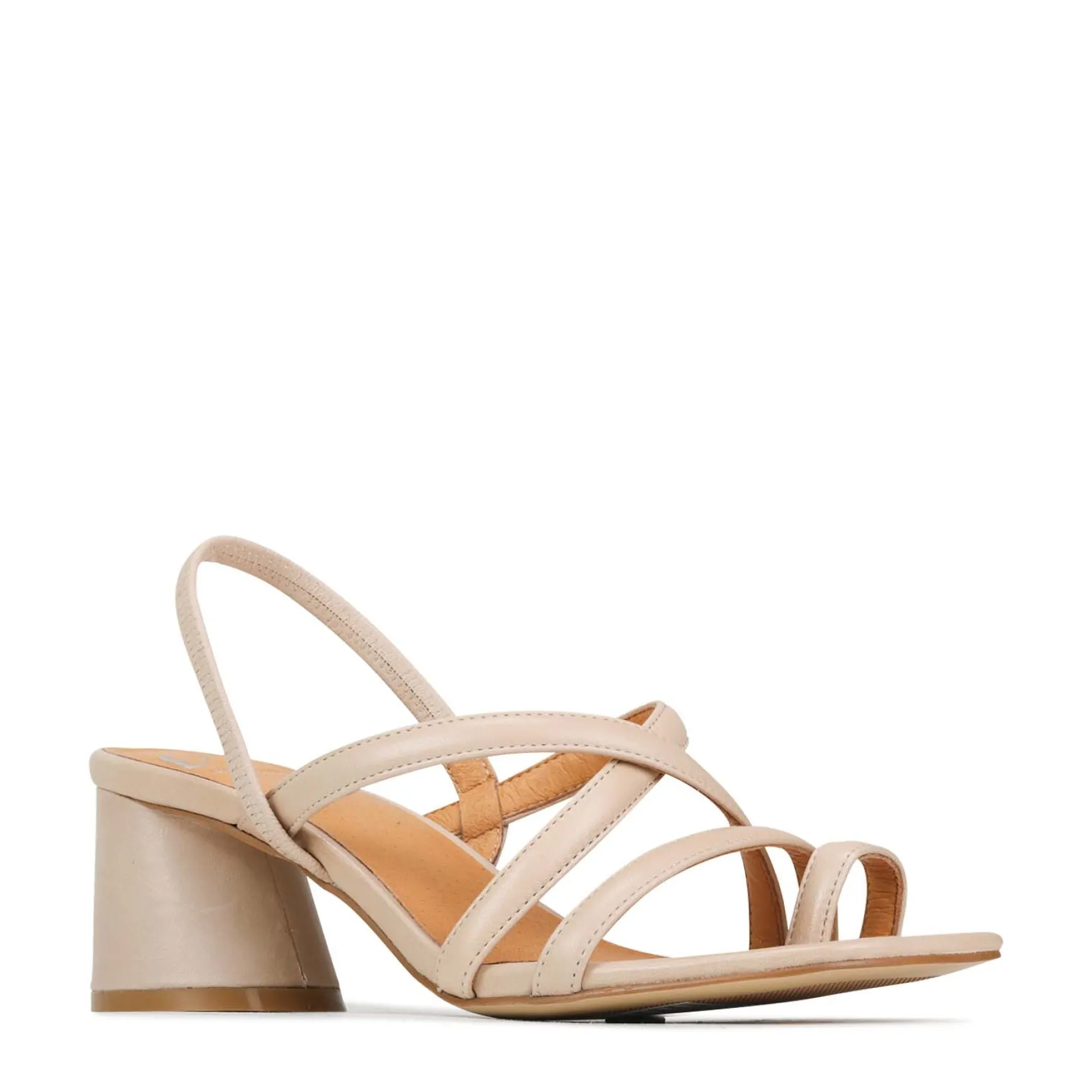 PETICE LEATHER BLOCK HEEL SANDALS>EOS Footwear New