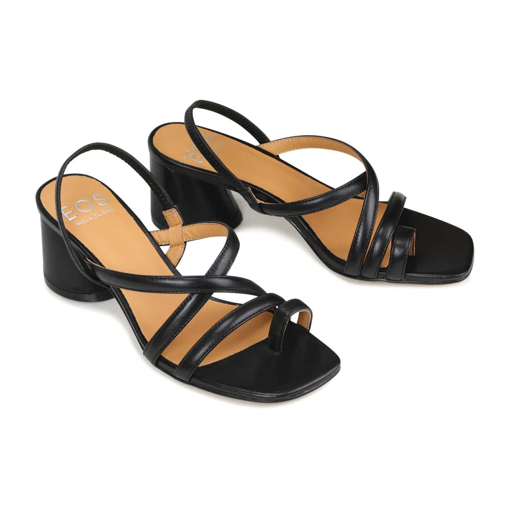 PETICE LEATHER BLOCK HEEL SANDALS>EOS Footwear New