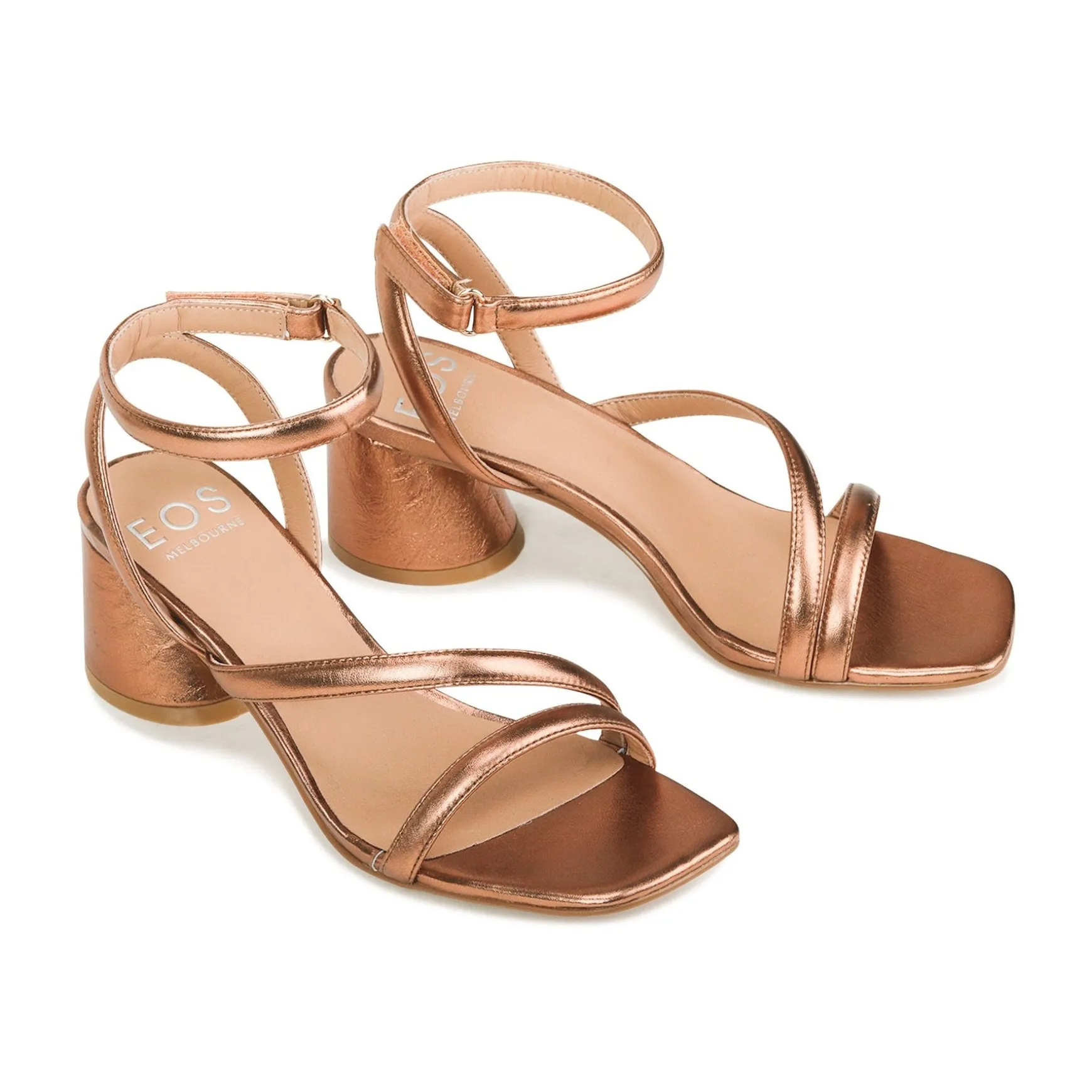 PETRICIA LEATHER BLOCK HEEL SANDALS>EOS Footwear Best Sale