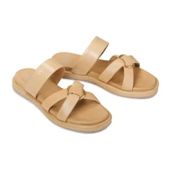 RING LEATHER SLIDE SANDALS>EOS Footwear Outlet