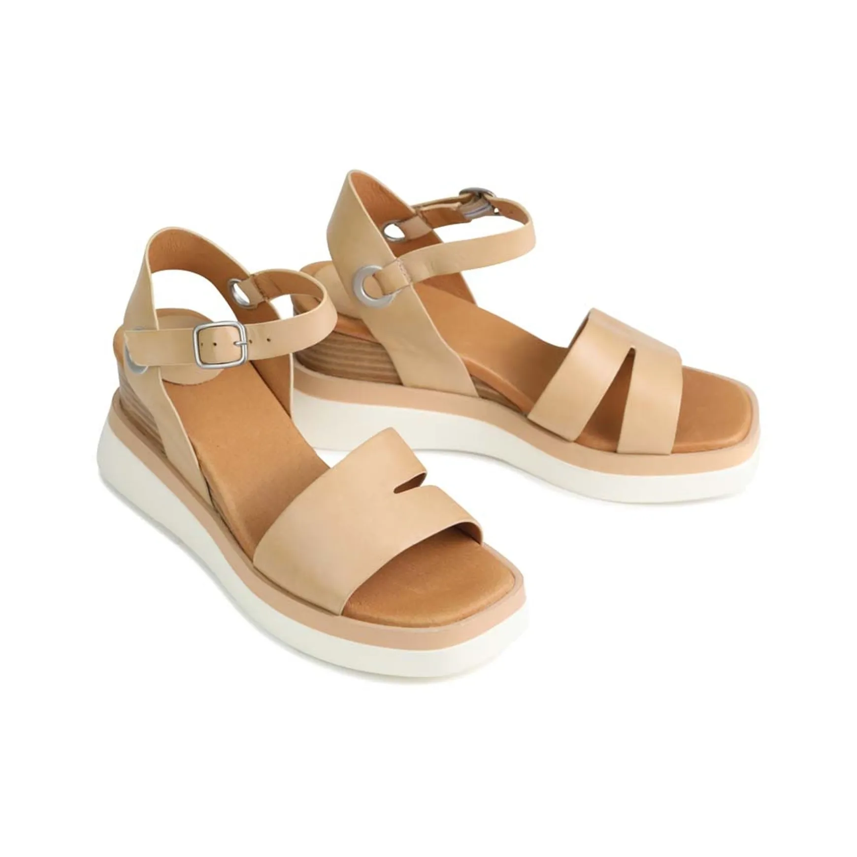 SASKIA STRAP WEDGE SANDALS LEATHER>EOS Footwear New