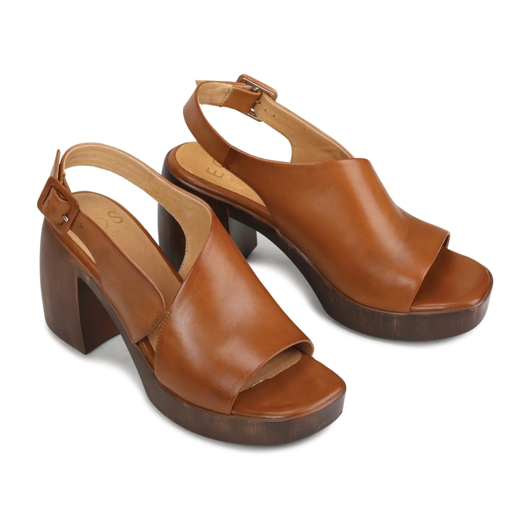 SPICER LEATHER BLOCK HEEL SANDALS>EOS Footwear Sale