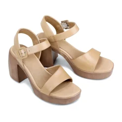 SPIGA LEATHER BLOCK HEEL SANDALS><noscript><img width=