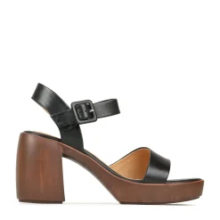 SPIGA LEATHER BLOCK HEEL SANDALS><noscript><img width=