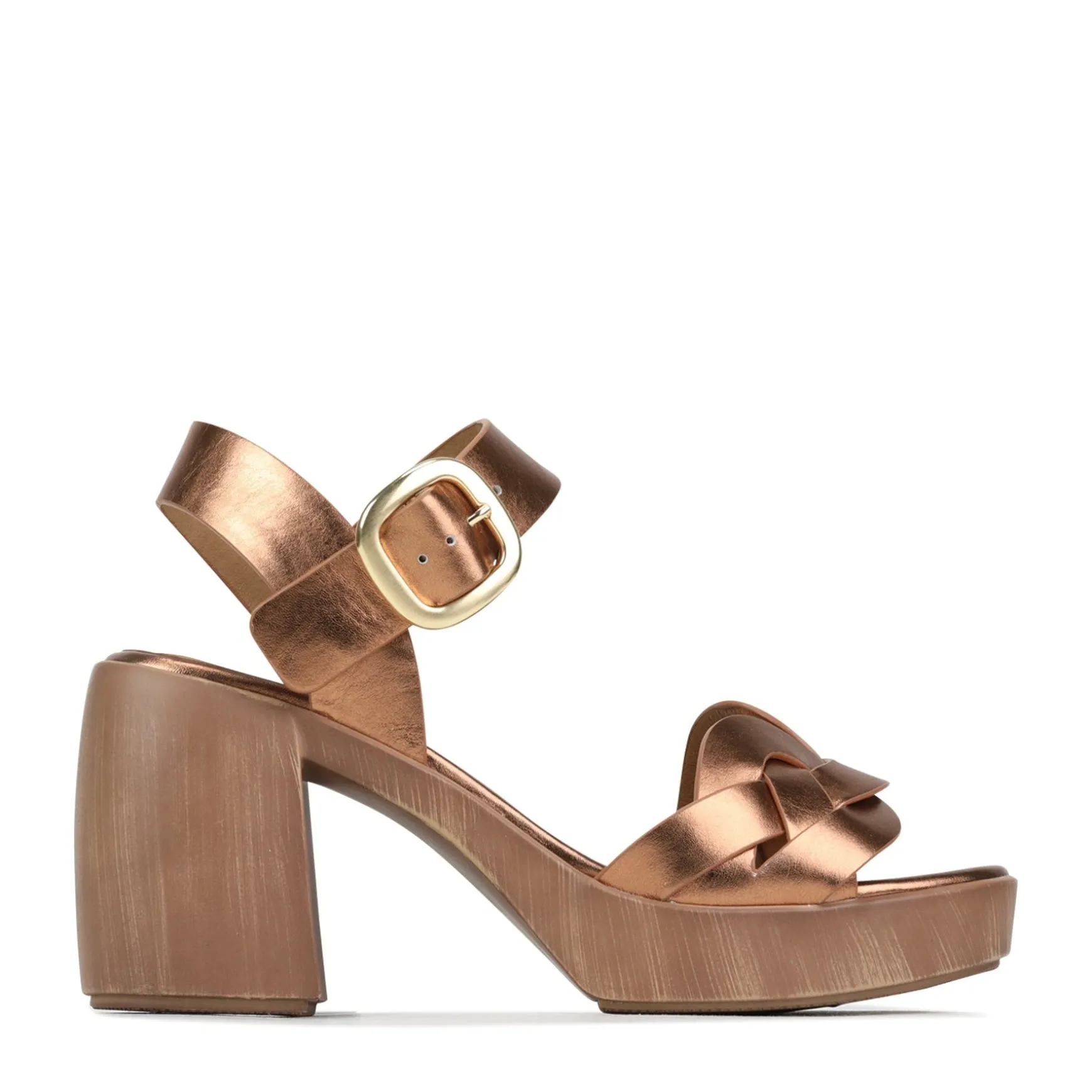 SPIRITED LEATHER BLOCK HEEL SANDALS>EOS Footwear Online