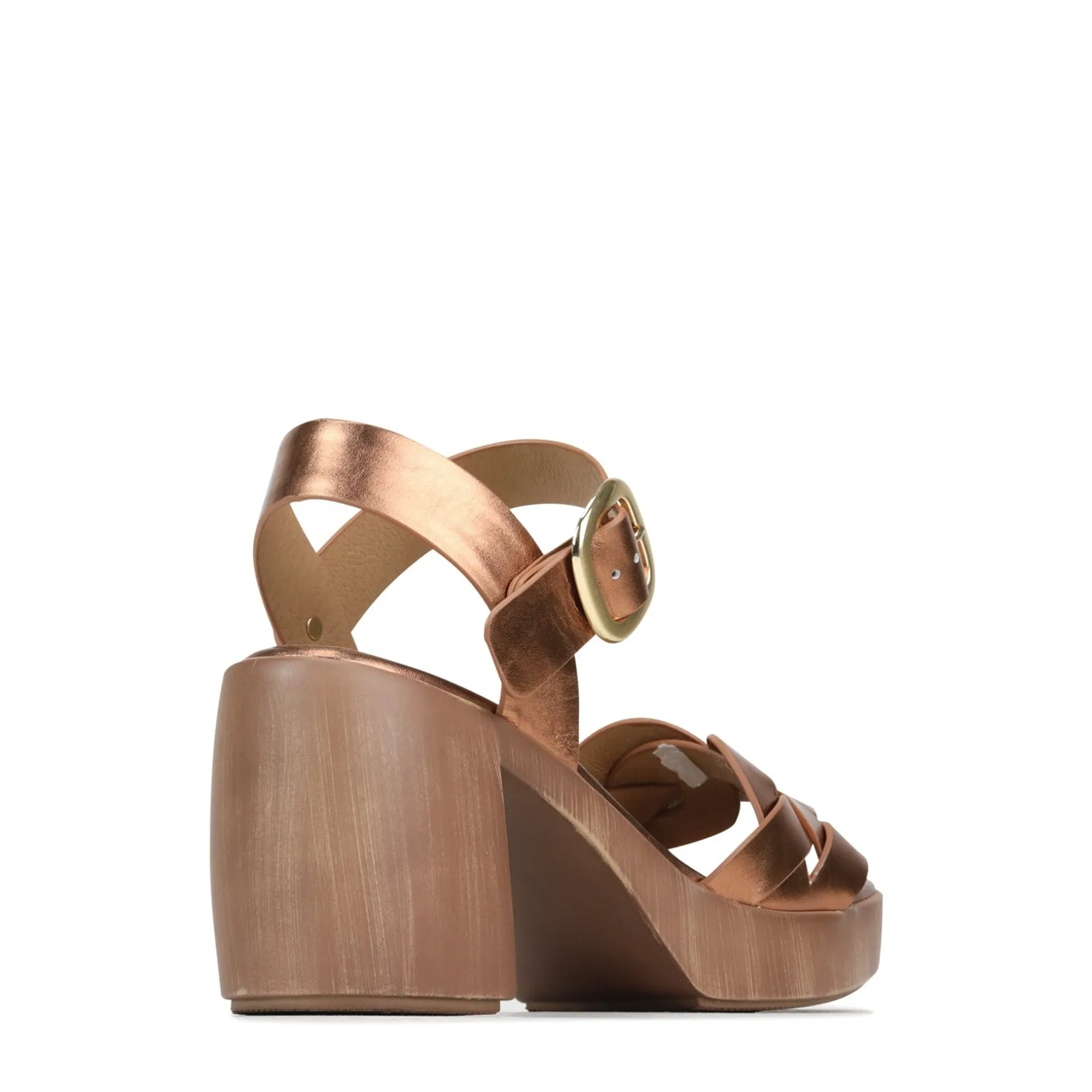 SPIRITED LEATHER BLOCK HEEL SANDALS>EOS Footwear Online