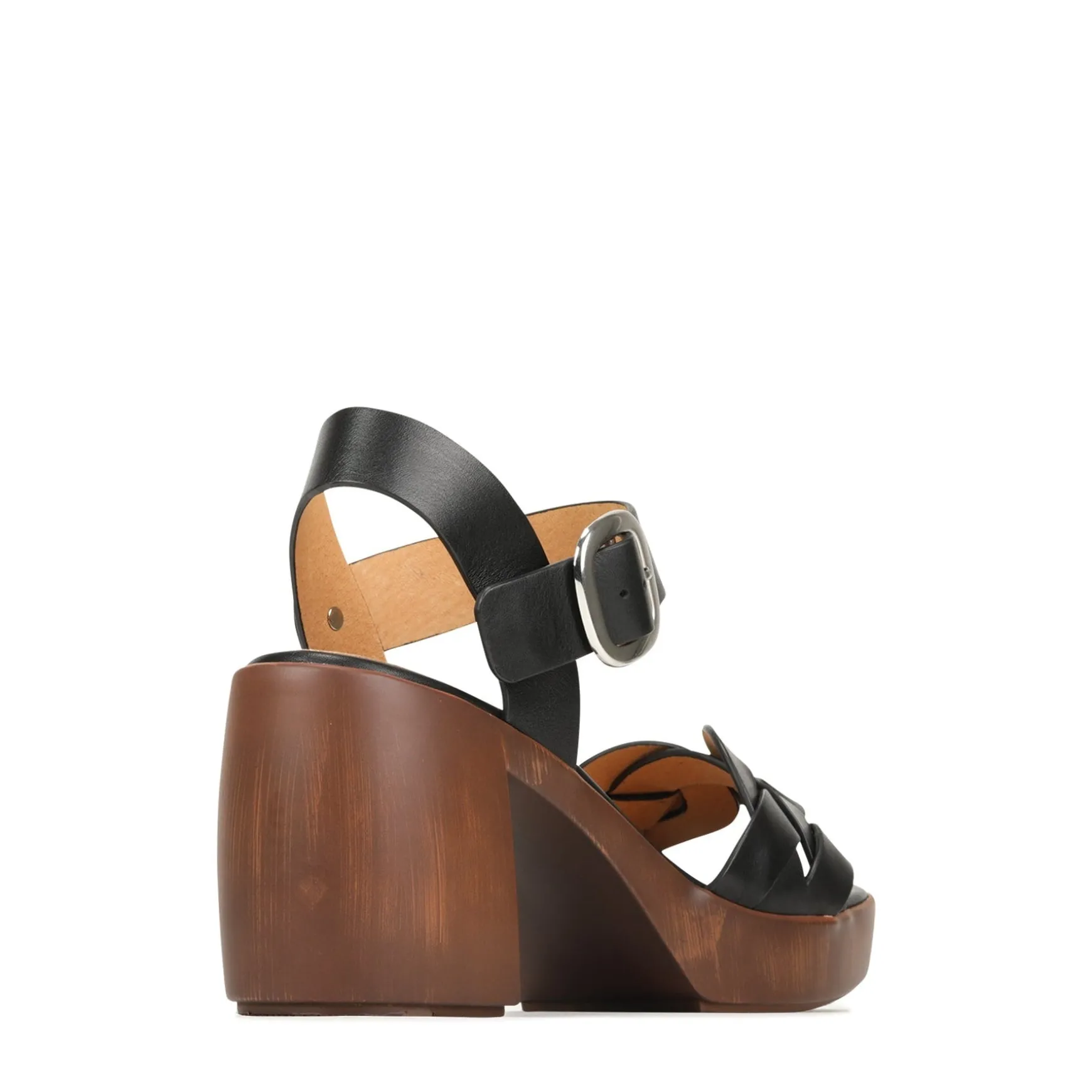 SPIRITED LEATHER BLOCK HEEL SANDALS>EOS Footwear Online