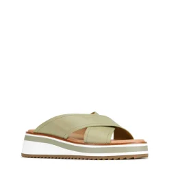 SPORT LEATHER CROSSOVER SLIDE SANDAL><noscript><img width=