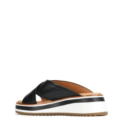 SPORT LEATHER CROSSOVER SLIDE SANDAL><noscript><img width=
