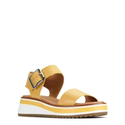 SPORTY LEATHER WEDGE SANDAL><noscript><img width=