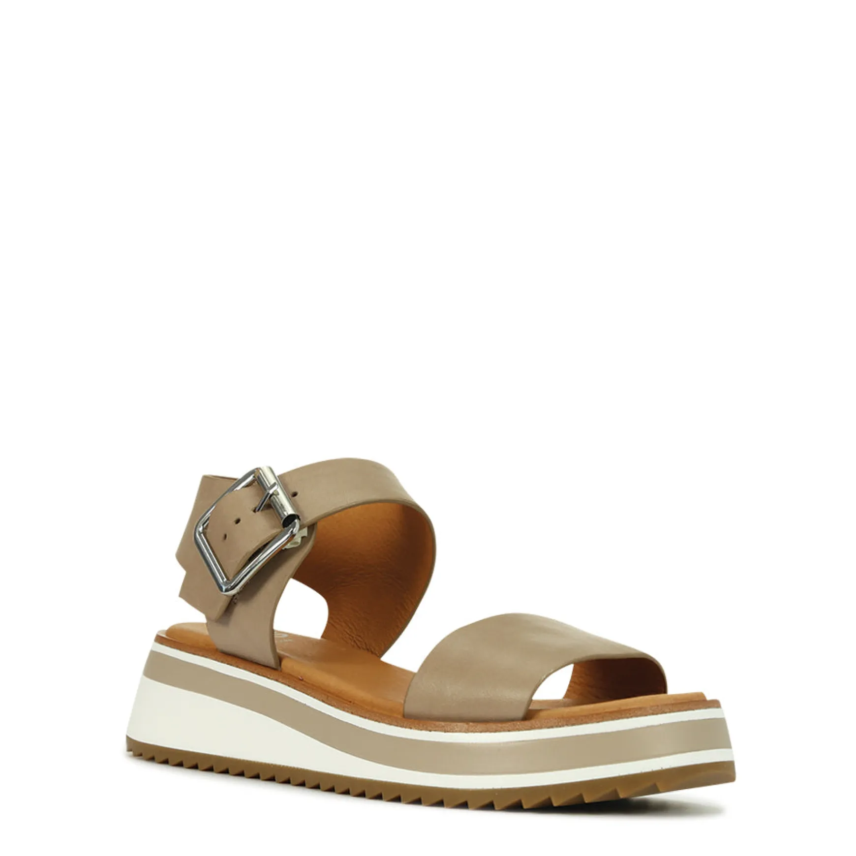 SPORTY LEATHER WEDGE SANDAL>EOS Footwear Cheap