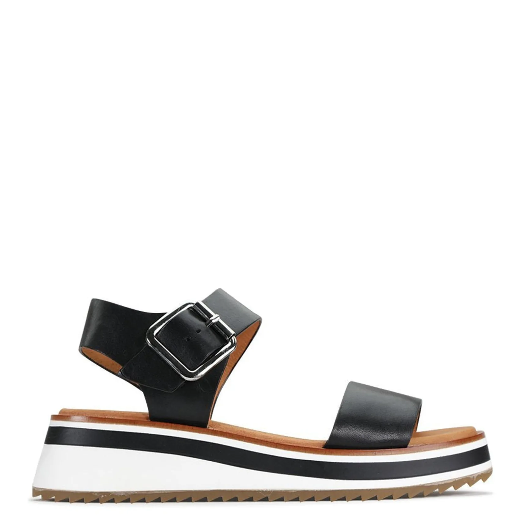 SPORTY LEATHER WEDGE SANDAL>EOS Footwear Cheap