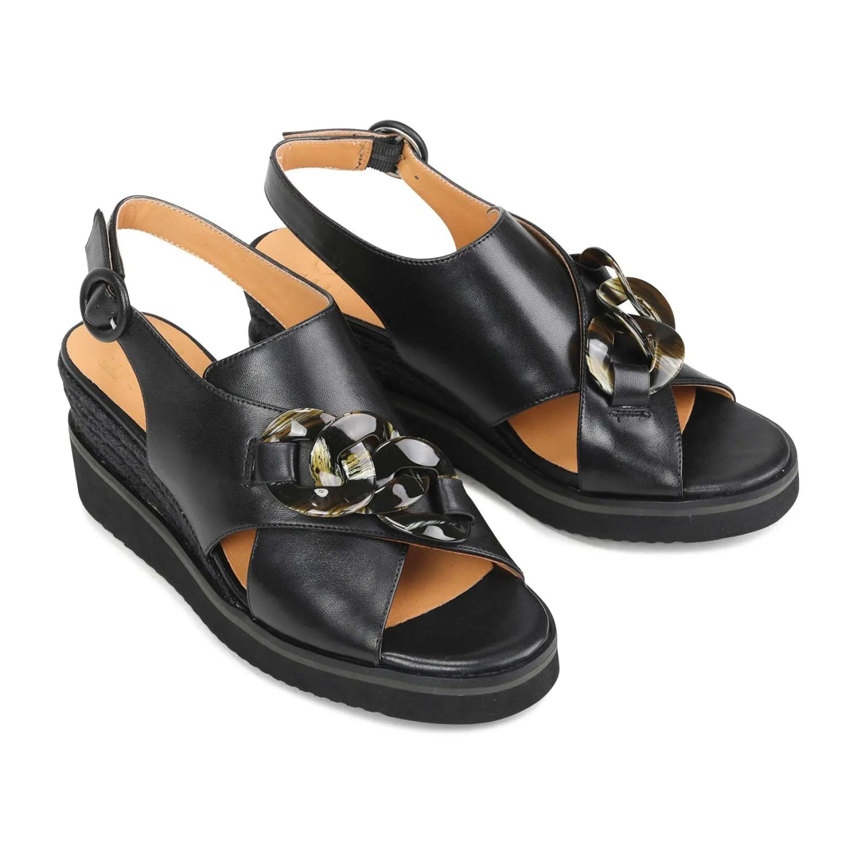 WAYFARER LEATHER WEDGE SANDALS>EOS Footwear Shop