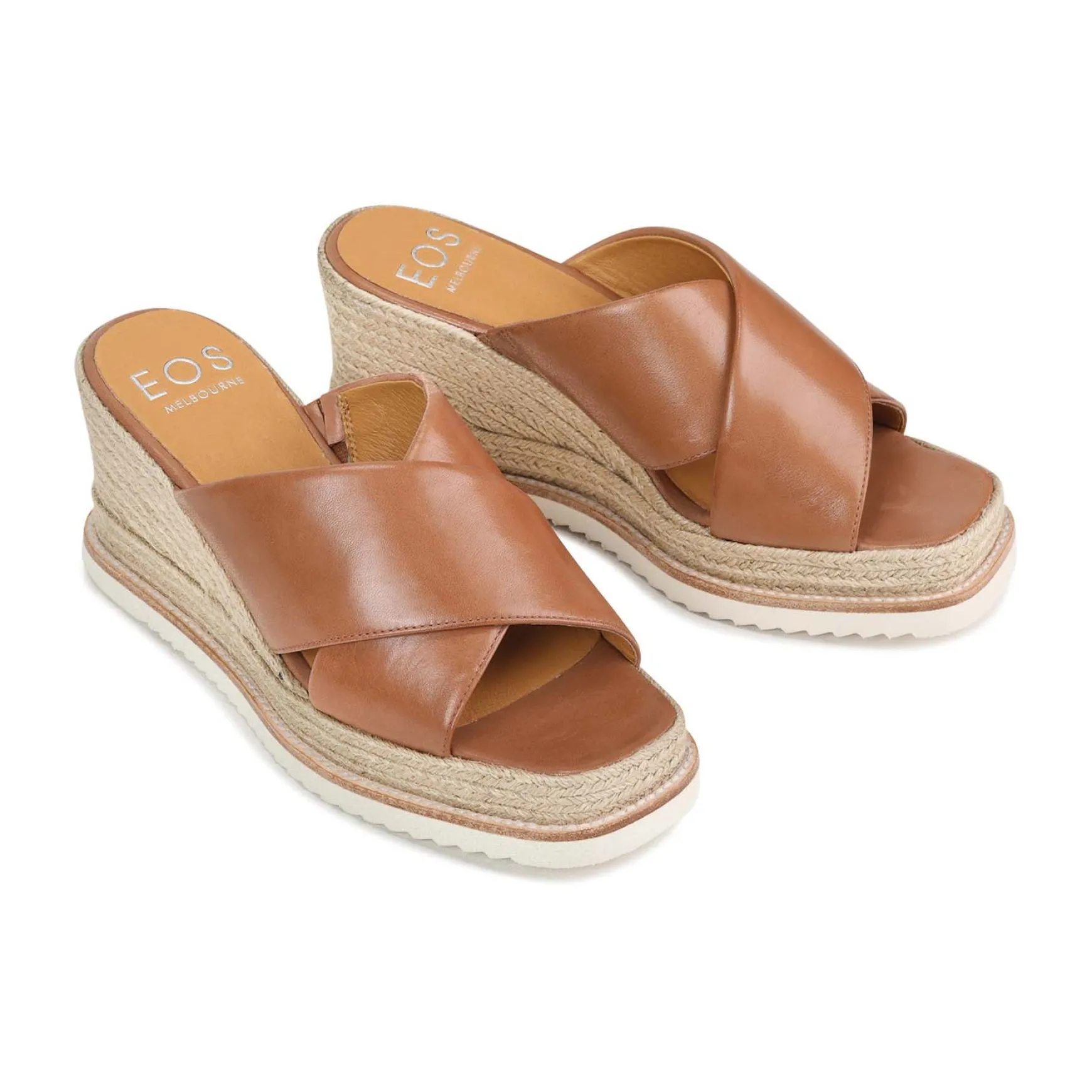 ZELIE LEATHER WEDGE ESPADRILLE SANDALS>EOS Footwear Outlet
